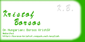 kristof borsos business card