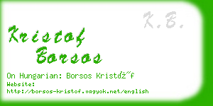 kristof borsos business card